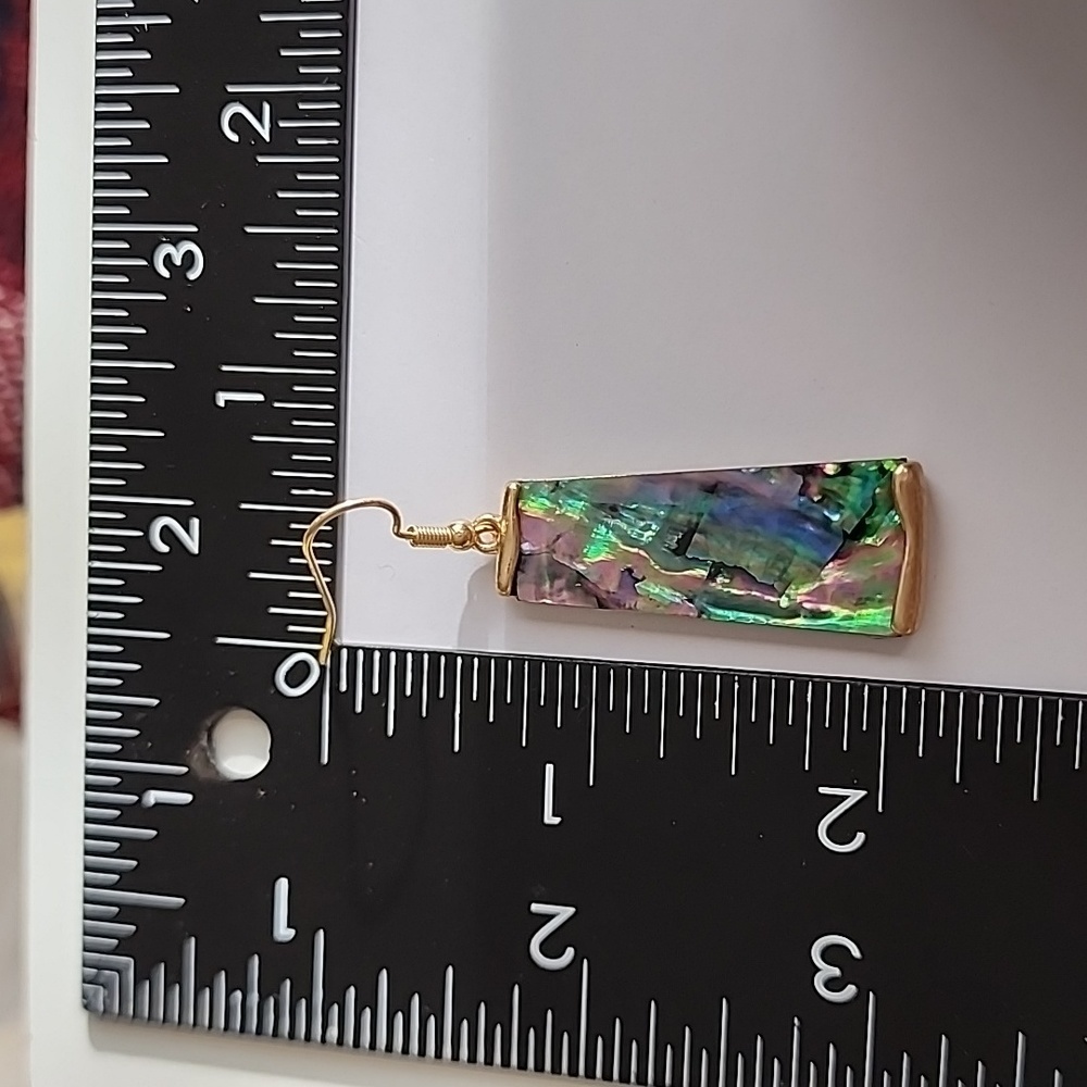 BOHO MULTICOLOR Acrylic GOLD Abalone Shell - Picture 3 of 4